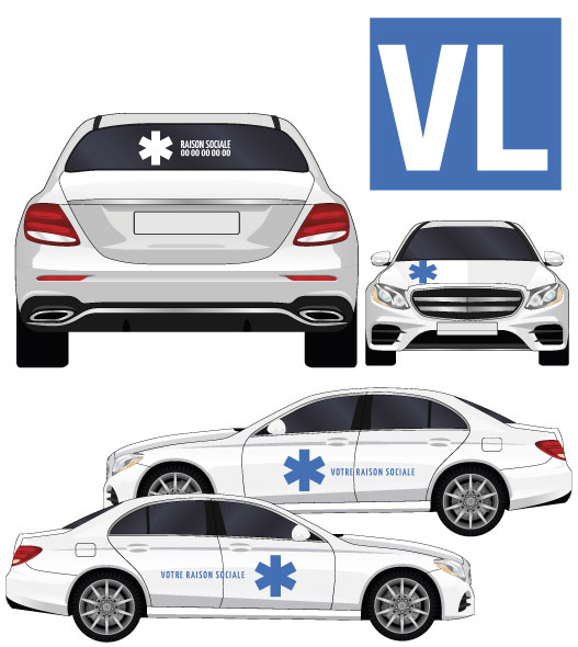 kit stickers marquage décoration ambulance lunette arrière avec croix de vie par mapubauto.com