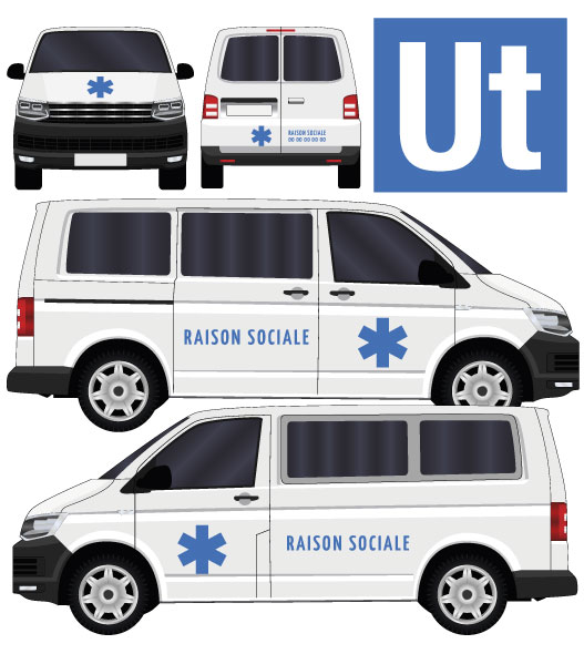 kit stickers marquage décoration ambulance avec croix de vie par mapubauto.com